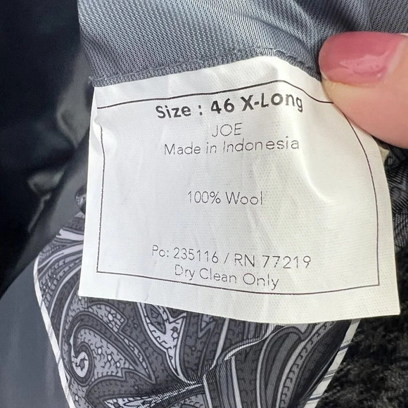 Joseph Abboud JOE Blazer Men 46 X-Long Slim Fit Wool Tweed Sport Coat Multicolor - Picture 5 of 9